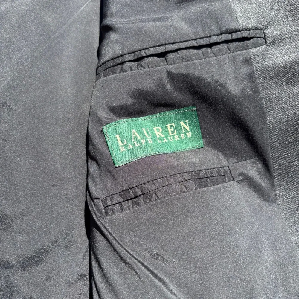 Lauren Ralph Lauren Suit Jacket Mens 40R Gray Wool Two Button Blazer Excellent